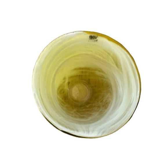 GLASBRUK SEA 8710004 Kosta Sweden Candy Tea Light Holder Yellow 4” With Box - Picture 2 of 9